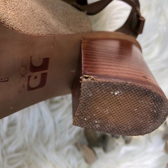 Joes Jeans Shoes Block Heel Ankle Boot Open Toe Double Strap Tobacco Tan 9 - Picture 11 of 14